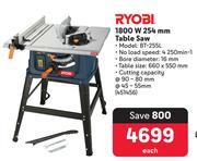 Ryobi 1800W 254mm Table Saw 451456-Each