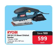 Ryobi 180W 1/3 Sheet Orbital Sander 257197-Each
