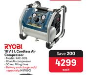 Ryobi 18V 5Ltr Cordless Air Compressor 457090-Each