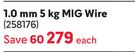 Tradeweld 1.0mm 5Kg MIG Wire 258176-Each