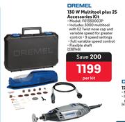 Dremel 130W Multitool Plus 25 Accessories Kit 238149-Per Kit