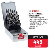 Bosch 25-Piece Metal Drill Bit Set 383892-Per Set