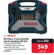 Bosch 50-Piece X-Line Drill Bit And Screwriver Bit Set 455056-Per Set