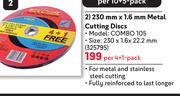 Tork Craft 230mm X 1.6mm Metal Cutting Discs 325795-Per 4+1 Pack