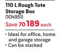 Addis Rough Tote Storage Box With Wheels 104951-Each