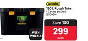 Addis Rough Tote With Wheels 280434-Each