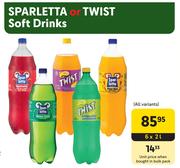 Sparletta Or Twist Soft Drinks-6 x 2L