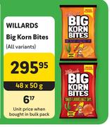 Willards Big Korn Bites (All Variants)-48 x 50g