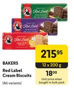 Bakers Red Label Cream Biscuits (All Variants)-12 x 200g