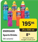 Energade Sports Drinks (All Variants)-24 x 500ml