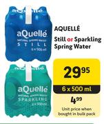 Aquelle Still Or Sparkling Spring Water-6 x 500ml