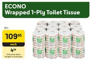 Econo Wrapped 1 Ply Toilet Tissue-24's
