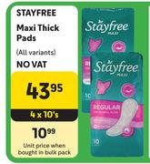 Stayfree Maxi Thick Pads (All Variants)-4 x 10's