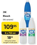 Jik Bleach (All Variants)-6 x 750ml