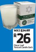 Clover Leaf Yortzeit Candle-Each