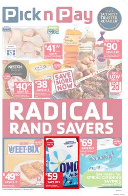 Pick n Pay Eastern Cape : Radical Rand Savers (25 Sep - 08 Oct 2017), page 1
