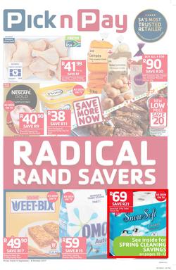 Pick n Pay Eastern Cape : Radical Rand Savers (25 Sep - 08 Oct 2017), page 1