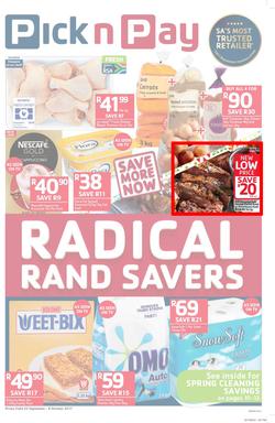 Pick n Pay Eastern Cape : Radical Rand Savers (25 Sep - 08 Oct 2017), page 1