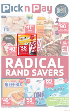 Pick n Pay Eastern Cape : Radical Rand Savers (25 Sep - 08 Oct 2017), page 1