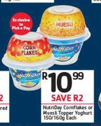 Nutriday Cornflakes Or Muesli Topper Yoghurt-150g/160g Each