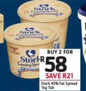 Stork 40% Fat Spread Tub-2 x 1Kg