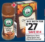 Robertsons Spice 100ml Bottle And 80gm Refill Assorted Combo