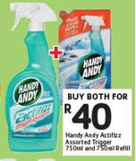Handy Andy Actifizz Assorted Trigger 750ml & 750ml Refill Combo