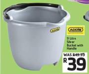 Addis 9Ltr Silver Bucket With Handle