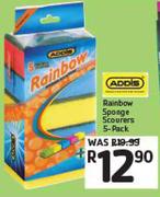 Addis Rainbow Sponge Scourers 5-Pack