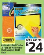 Addis Anti-Microbial Cloths 2-Pack Or Microfiber Dust Magnet Cloth-Each