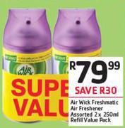 Air Wick Freshmatic Air Freshener Assorte Refill Value Pack-2X250ml