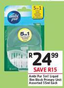 Ambi Pur 5 In1 Liquid Rim Block Primary Unit Assorted 55ml