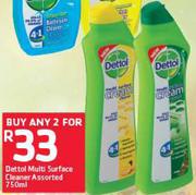 Dettol Multi Surface Cleaner Assorted-2X750ml