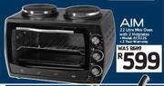 Aim 22Ltr Mini Oven With 2 Hotplates AC022G