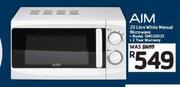 Aim 20Ltr White Manual Microwave 5MO20025
