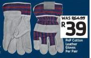 PnP Cotton Leather Gloves-Per Pair