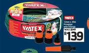 Watex 12mmX20m Hosepipe With Fittings