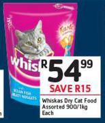 Whiskas Dry Cat Food Assorted 900/1Kg-Each