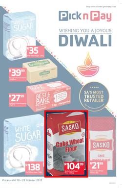 Pick n Pay Eastern Cape : Wishing You A Joyous Diwali (10 Oct - 22 Oct 2017), page 1
