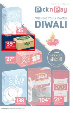 Pick n Pay Eastern Cape : Wishing You A Joyous Diwali (10 Oct - 22 Oct 2017), page 1