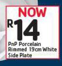 PnP Porcelain Rimmed 19cm White Side Plate