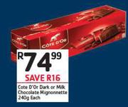Cote D'Or Dark Or Milk Chocolate Mignonnette-240gm