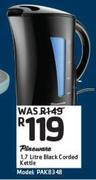 Pineware 1.7Ltr Black Corded Kettle