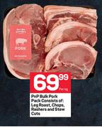 PnP Bulk Pork Pack Consists Of Leg Roast, Chops, Rashers And Stew Cuts-Per kg