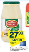 Crosse & Blackwell Mayonnaise Or Salad Dressing Assorted-750/790g Each