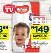 Huggies Dry Comfort Disposable Nappies Value Pack (Assorted)-Per Pack
