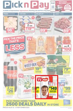 Pick n Pay Eastern Cape : Weekly Deals (13 September - 21 September 2021), page 1