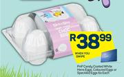 Pnp Candy Coated White Hens Eggs, Coloured Eggs Or Speckled Eggs-6's Each