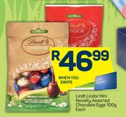 Lindt Lindor Mini Novelty Assorted Chocolate Eggs-100g Each
