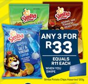 Simba Potato Chips Assorted-For Any 3 x 120g